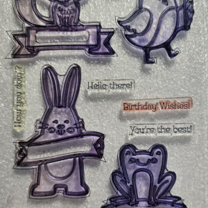 CTMH stamp set with frog, chick, rabbit, frog