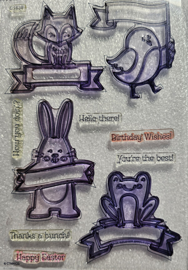 CTMH stamp set with frog, chick, rabbit, frog