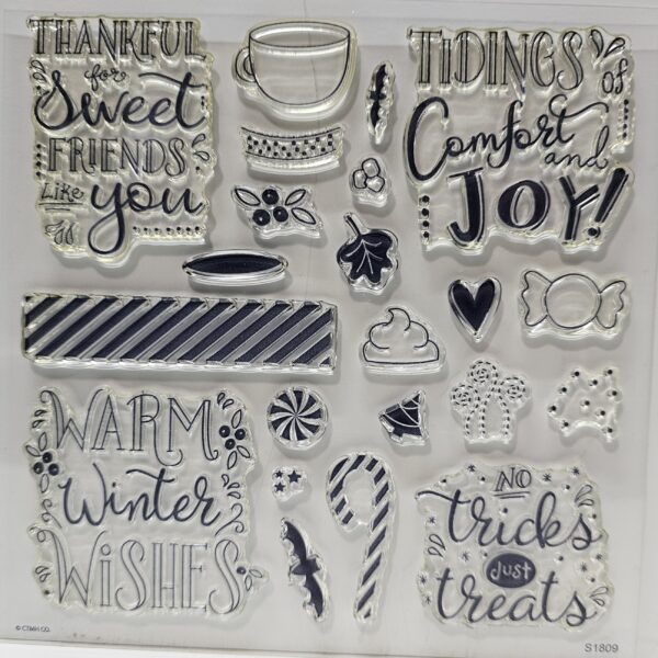 clear Acrylic stamp set by CTMH Christmas, winter,